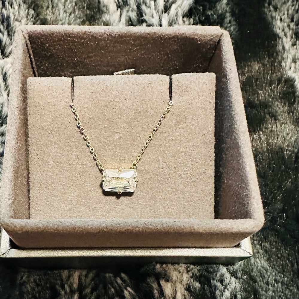 Melinda Maria 18” Gold Solitaire Necklace